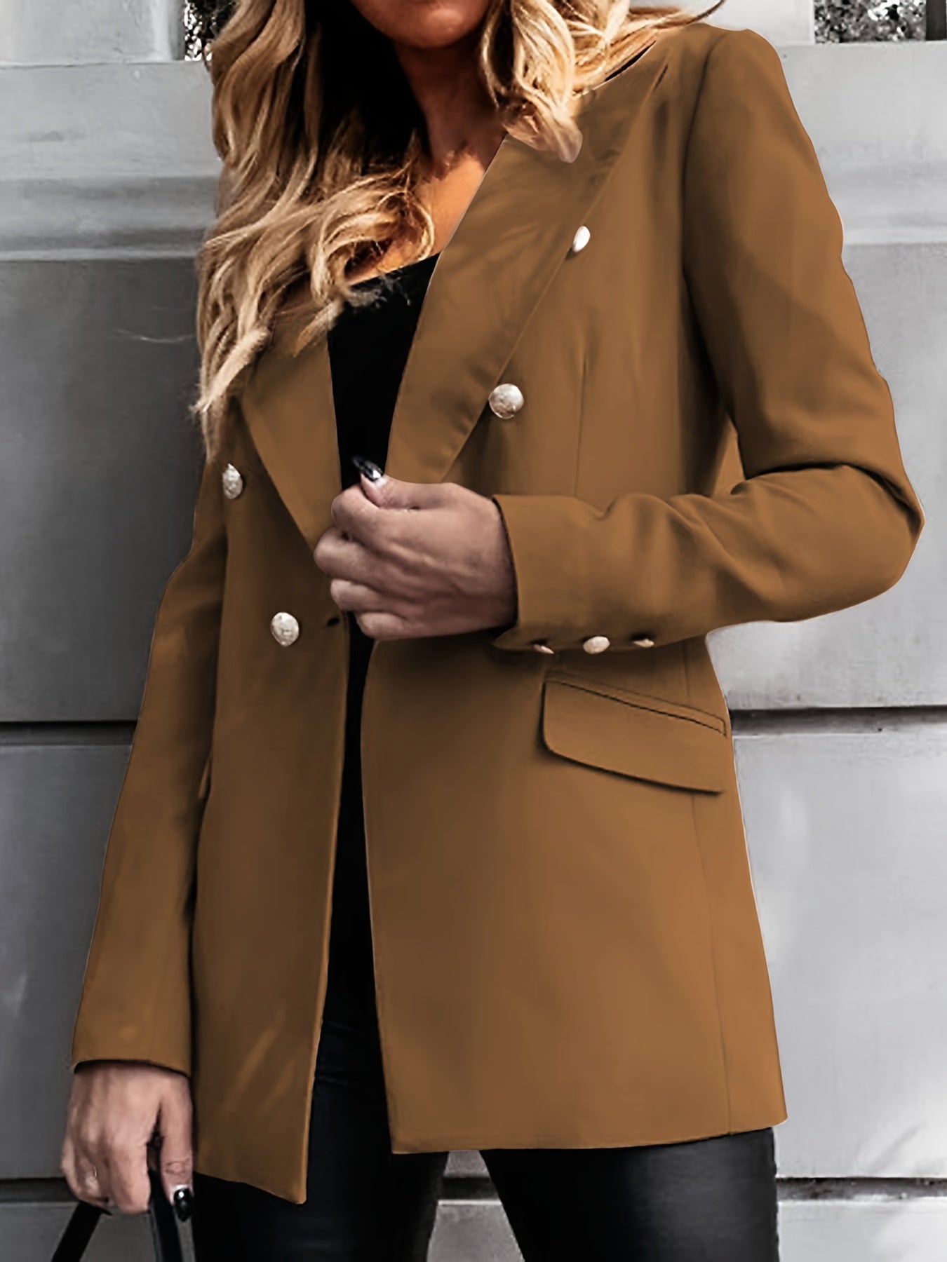 Eleganter Business Longblazer mit Doppelreihig für Damen | Ideal für alle Jahreszeiten