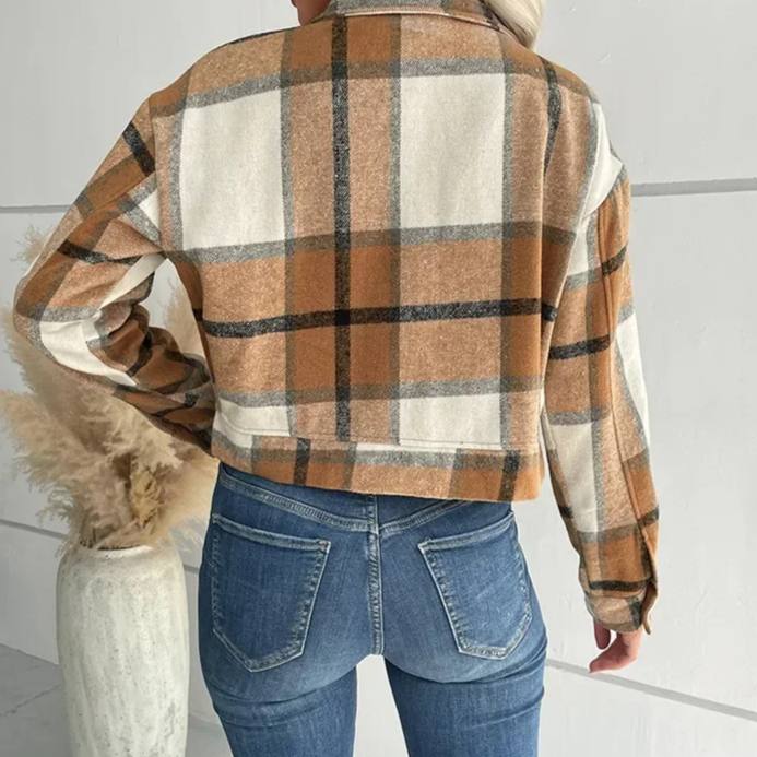 Darla - Karierte Herbst- und Winter-Bomberjacke für Damen