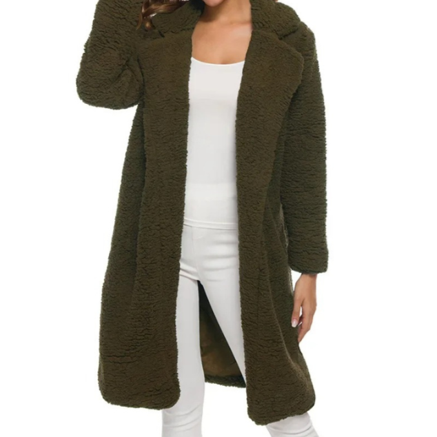 Cynthia - Stilvoller Langer Teddy-Fleece-Mantel für Kalte Wintertage für Damen