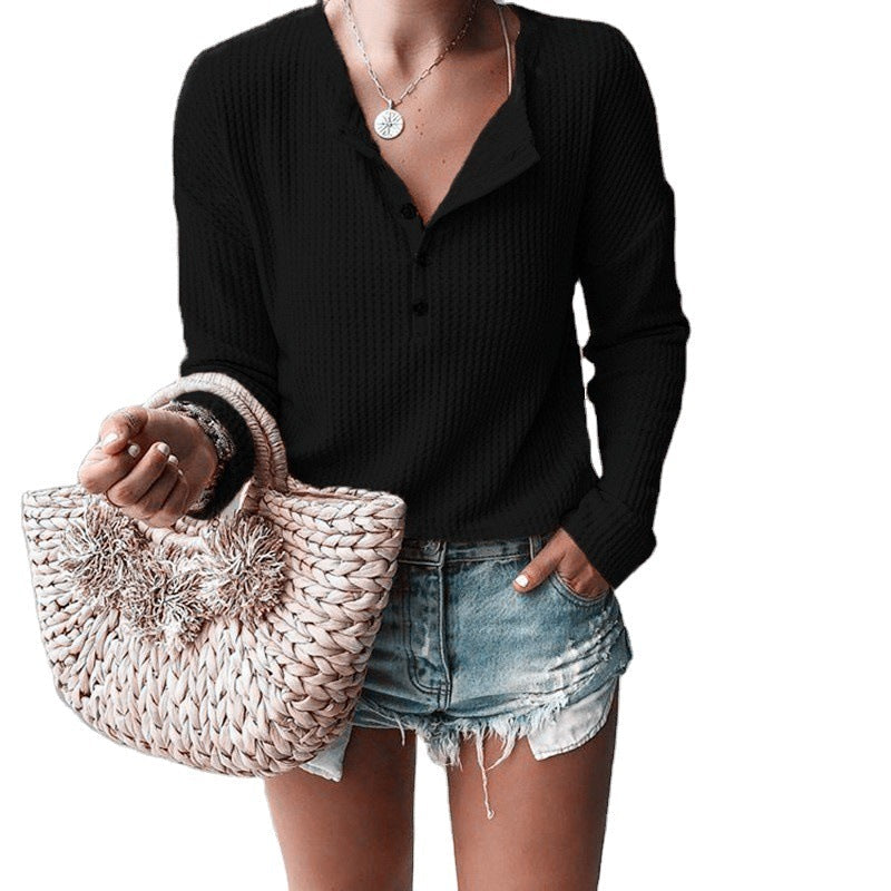 Edra - Elegante V-Ausschnitt Bluse für den Herbst und Frühling für Damen