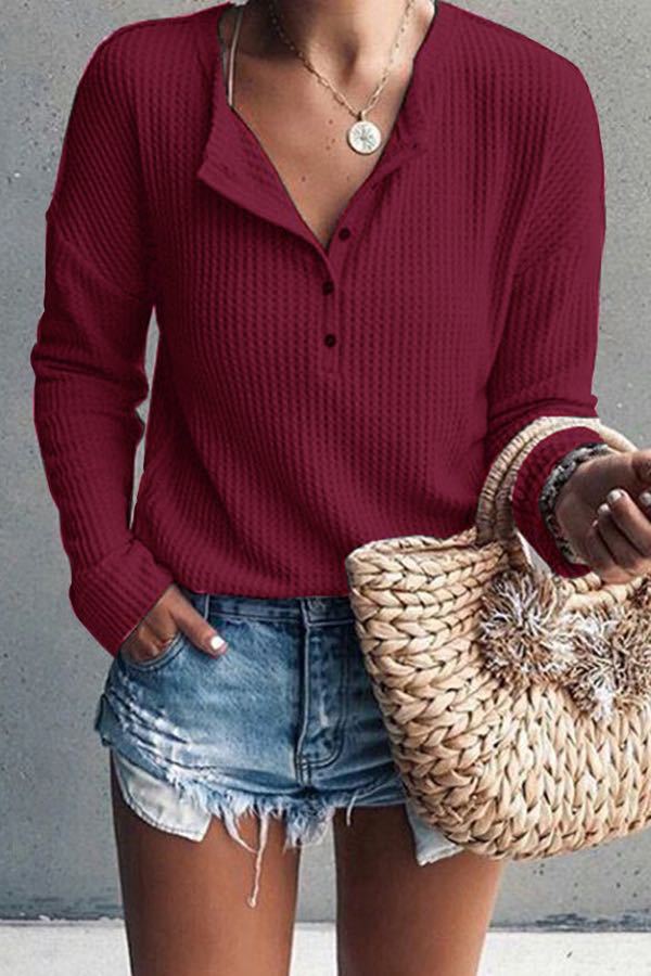 Edra - Elegante V-Ausschnitt Bluse für den Herbst und Frühling für Damen