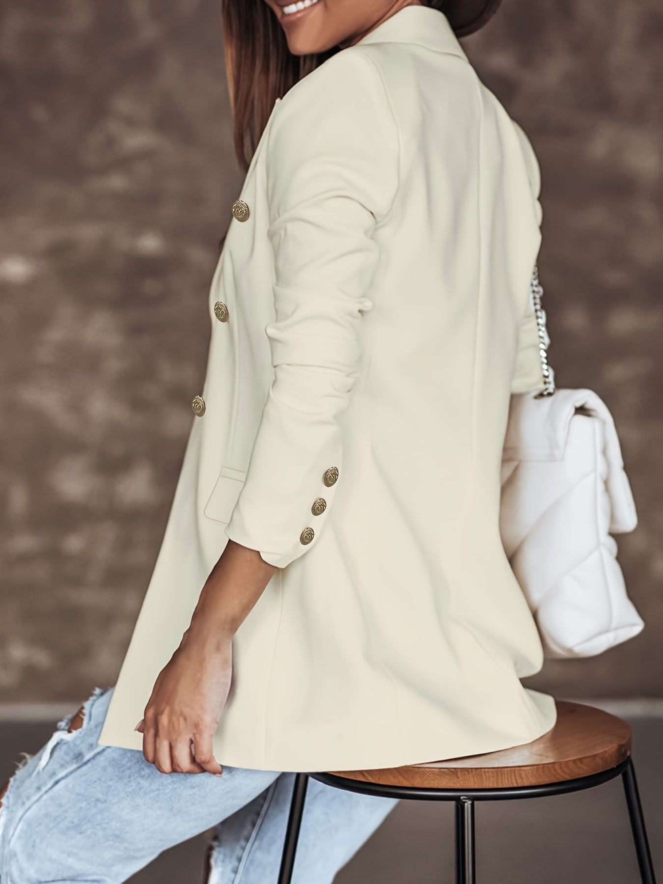 Eleganter Business Longblazer mit Doppelreihig für Damen | Ideal für alle Jahreszeiten