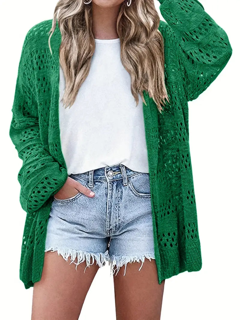 Alma – Gestrickte Strickjacke mit langen Ärmeln und Cut-out-Design