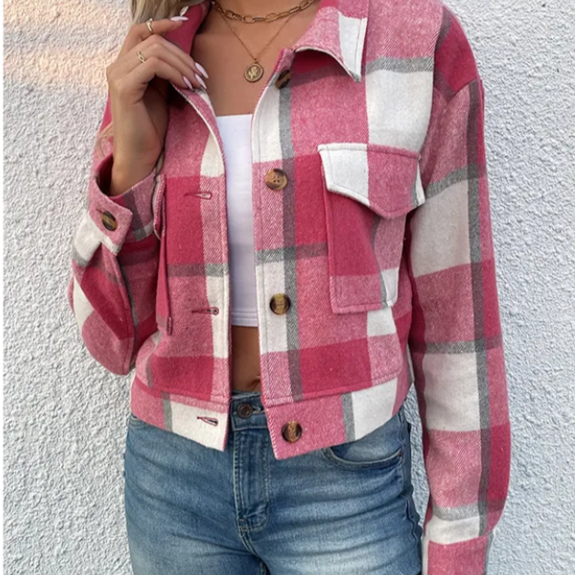 Darla - Karierte Herbst- und Winter-Bomberjacke für Damen