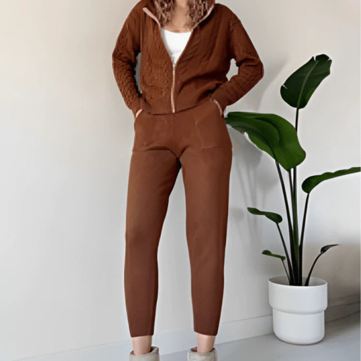 Zopfstrick-Pullover-Set Für Damen