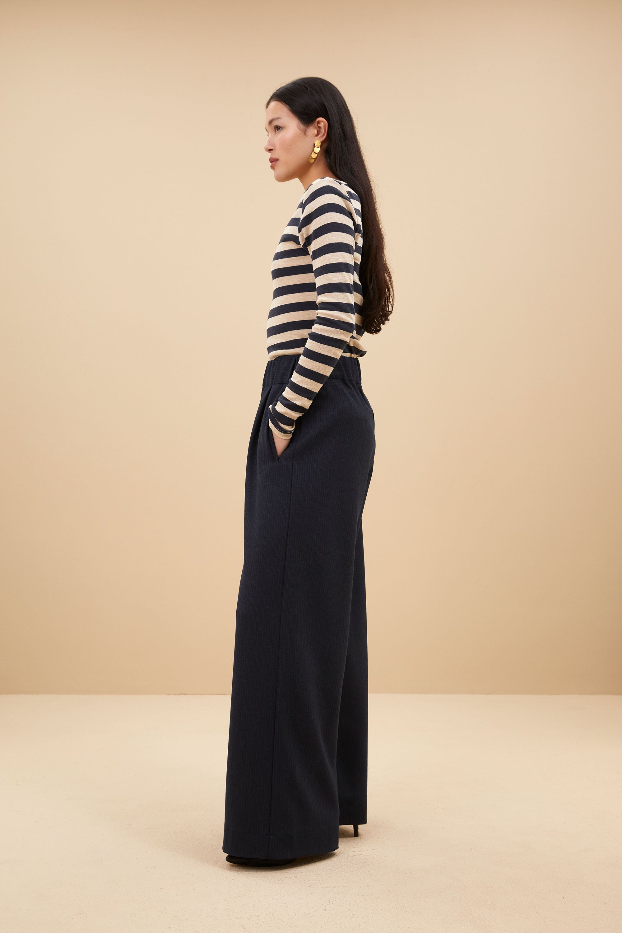 Odelith | Gestreiftes Damen Langarmshirt