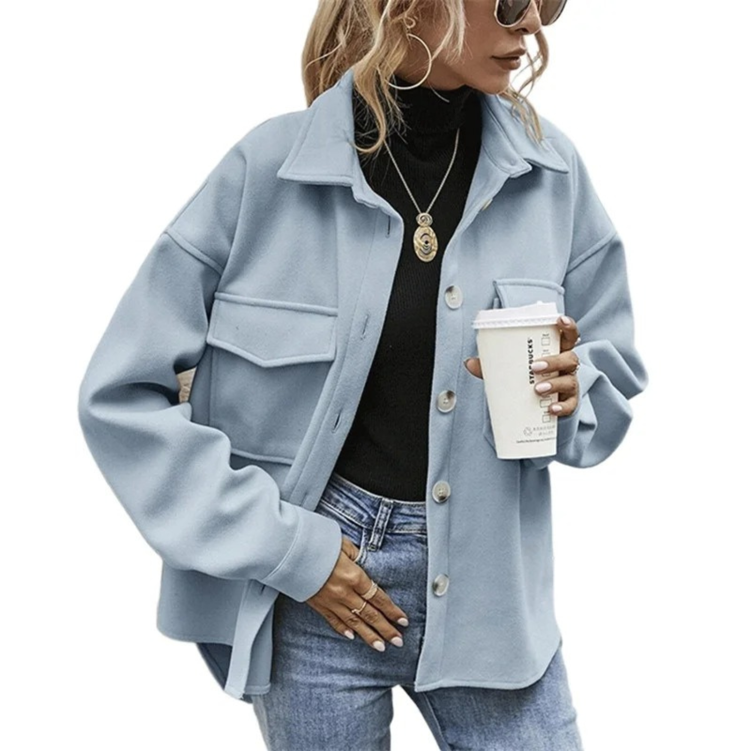Kurzgeschnittene Hemdjacke für Frauen