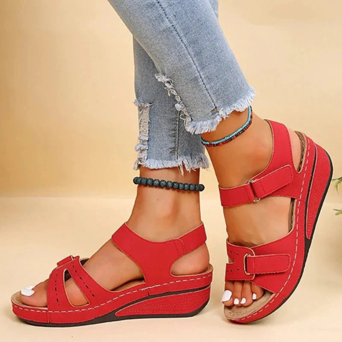 Verstellbare Keilabsatz-Sandalen Für Damen