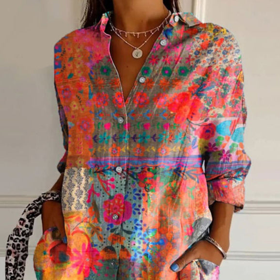 Klytia | Elegante Bluse mit Blumendruck