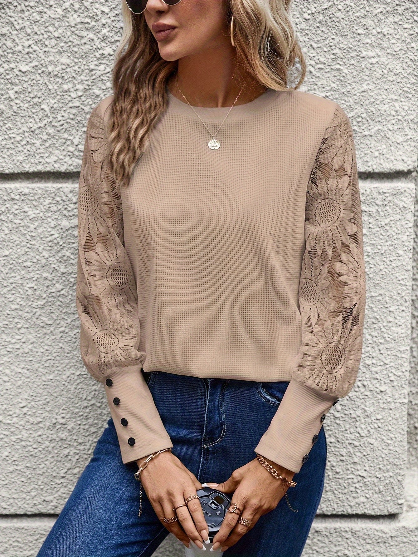 Berlin – Elegante und Schicke Florale Spitzenbluse für den Herbst für Damen