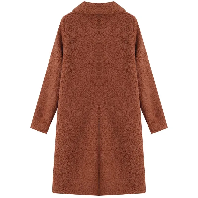 Cynthia - Stilvoller Langer Teddy-Fleece-Mantel für Kalte Wintertage für Damen