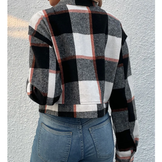 Darla - Karierte Herbst- und Winter-Bomberjacke für Damen