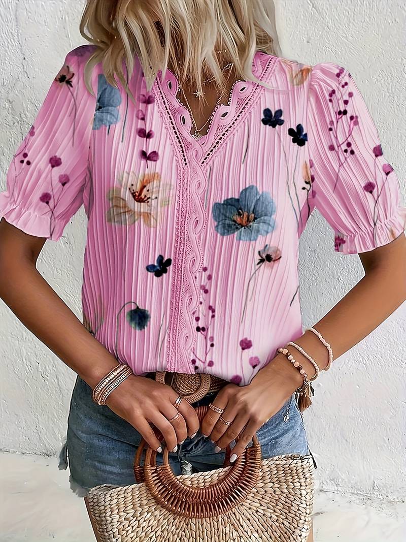 Emily – stilvolle bluse mit v-ausschnitt für den frühling