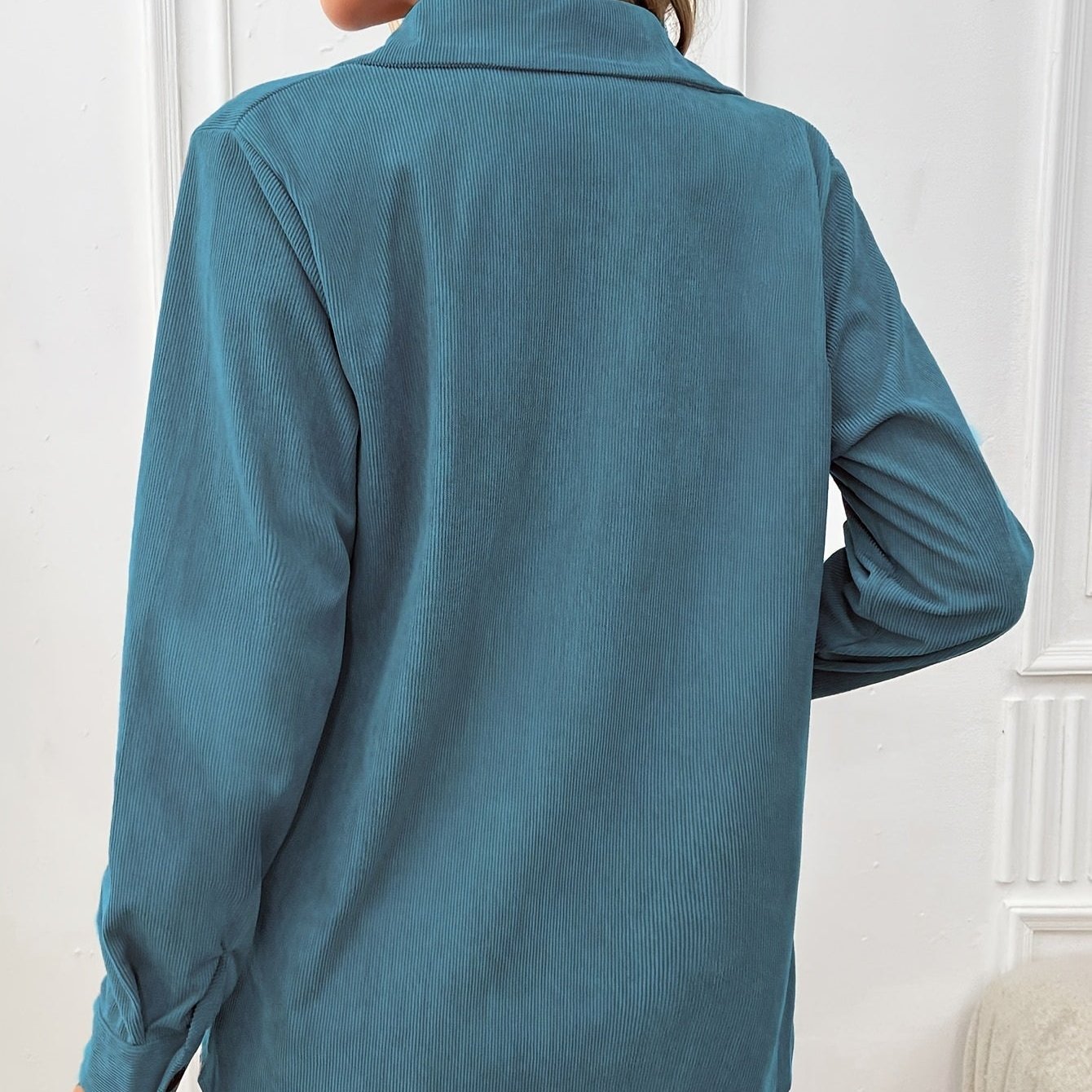 Cathy - Rosa Hemdjacke mit Brusttaschen für Herbst und Winter für Damen