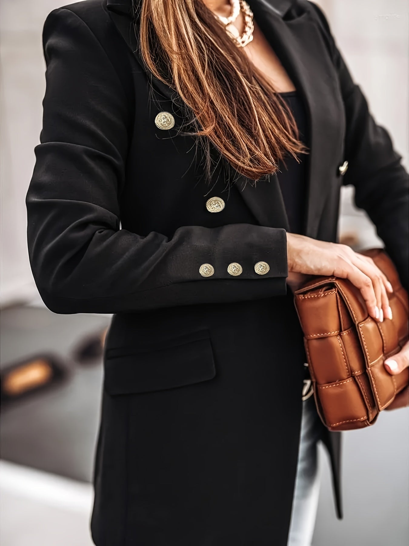 Eleganter Business Longblazer mit Doppelreihig für Damen | Ideal für alle Jahreszeiten
