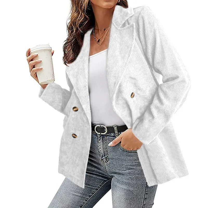 Mittie | Wintermantel aus geripptem Velours für Frauen