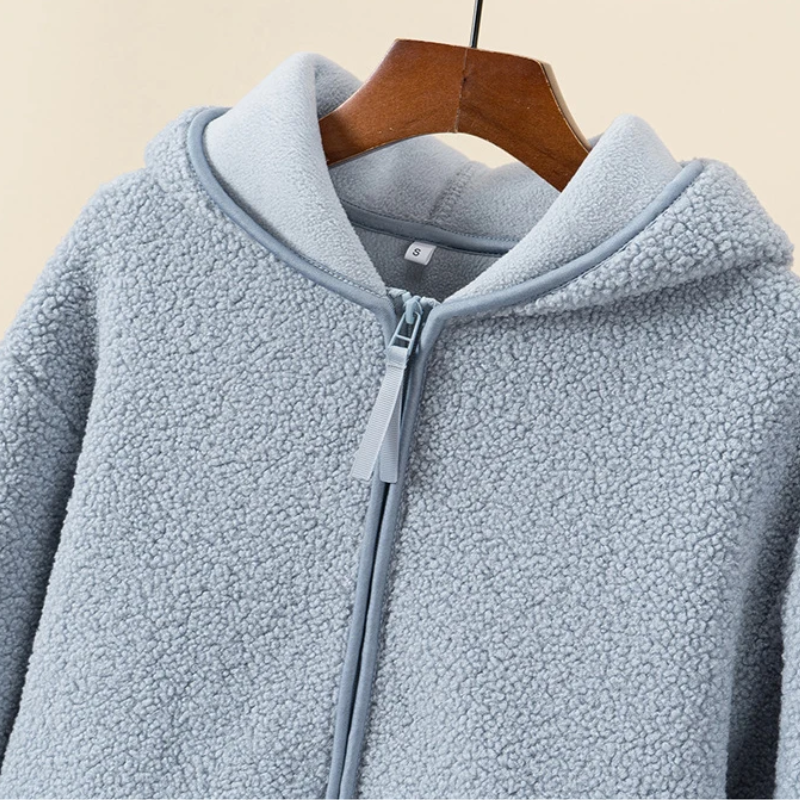 Wendy – Gemütliche Winter-Fleece-Hoodie mit Reißverschluss und Langarm für Damen