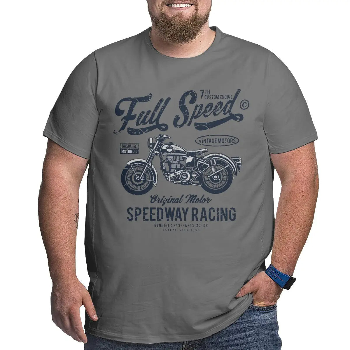 Niek Füll Trottel Motorrad-Top | Plus Größe Vintage-T-Shirt