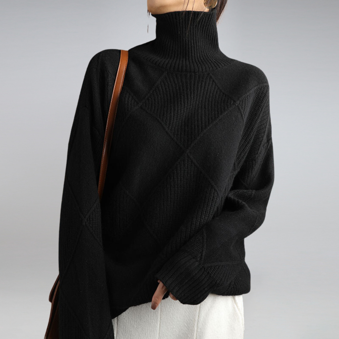 Texturierter Rollkragenpullover für Damen
