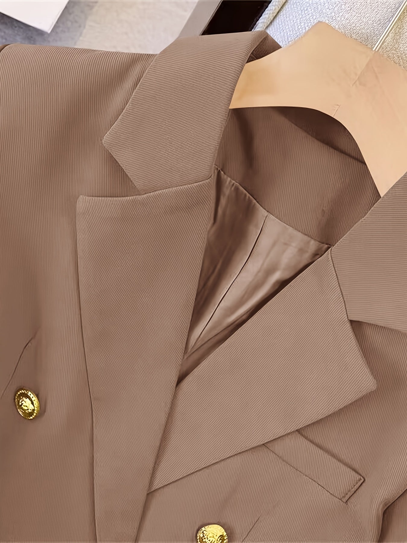 Schicke Langer Slim-Blazer Mit Goldenen Knöpfen Für Damen | Ideal für das tägliche Tragen