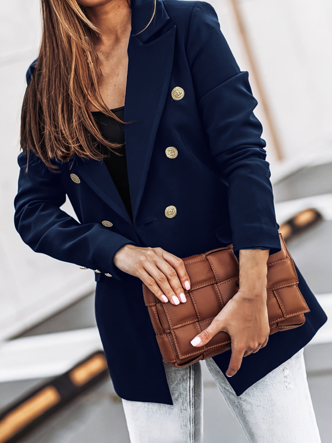 Eleganter Business Longblazer mit Doppelreihig für Damen | Ideal für alle Jahreszeiten