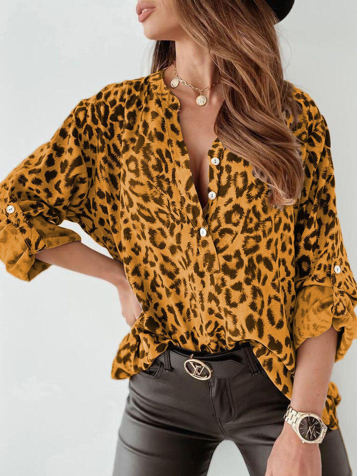 Arceli - Trendige Leopardenmuster Bluse für den Herbst und Frühling für Damen
