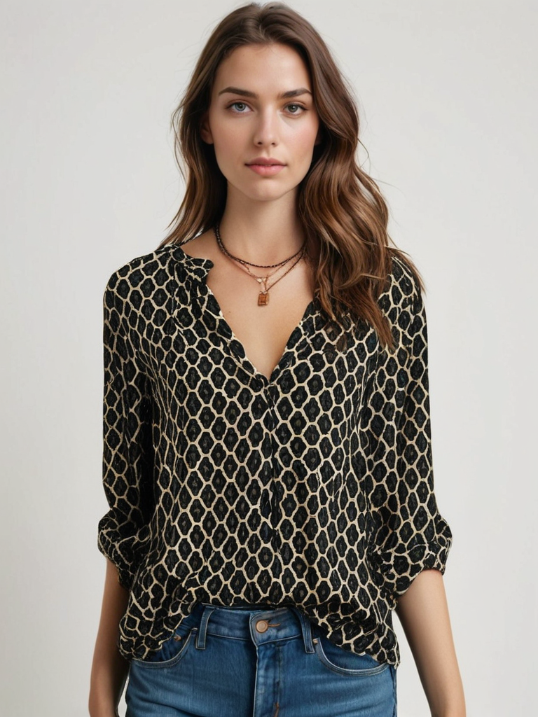 Fawn | Bluse mit V-Ausschnitt für Frauen