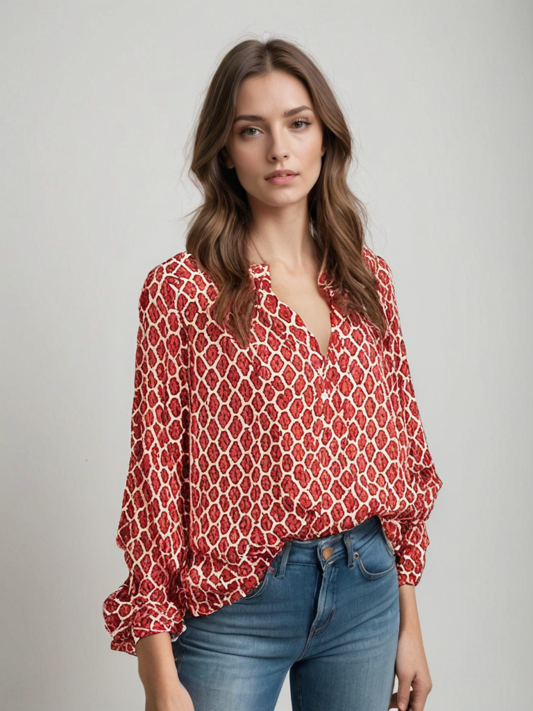 Fawn | Bluse mit V-Ausschnitt für Frauen