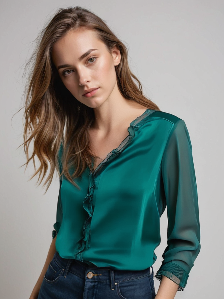 Fenella | Elegante Damenbluse mit langen Ärmeln