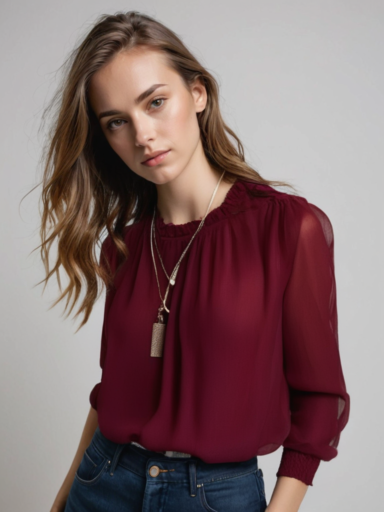 Fenella | Elegante Damenbluse mit langen Ärmeln