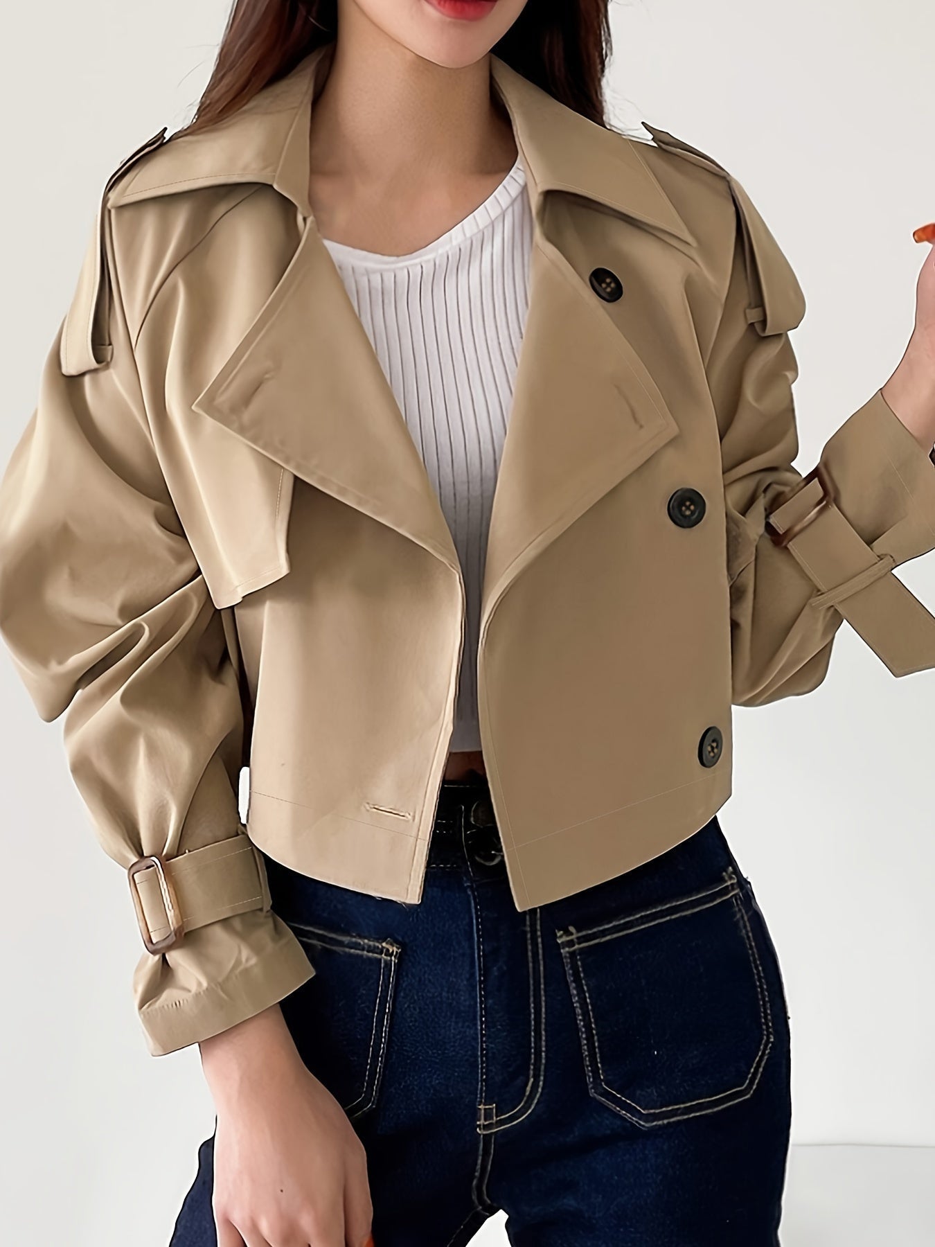 Eve – Eleganter und Schicker Khaki Trenchcoat für Damen