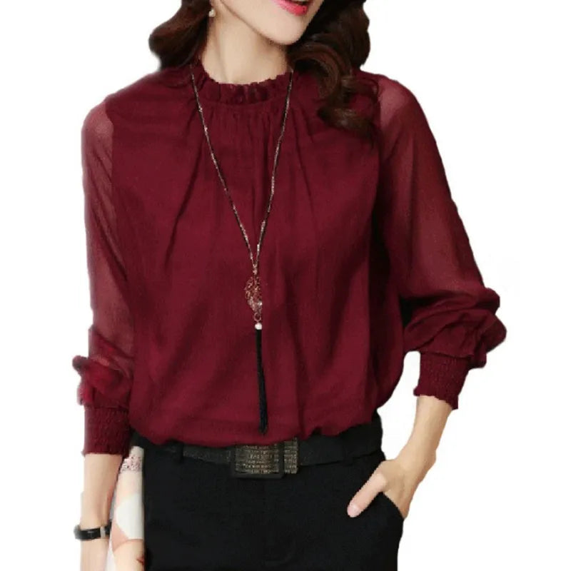 Fenella | Elegante Damenbluse mit langen Ärmeln