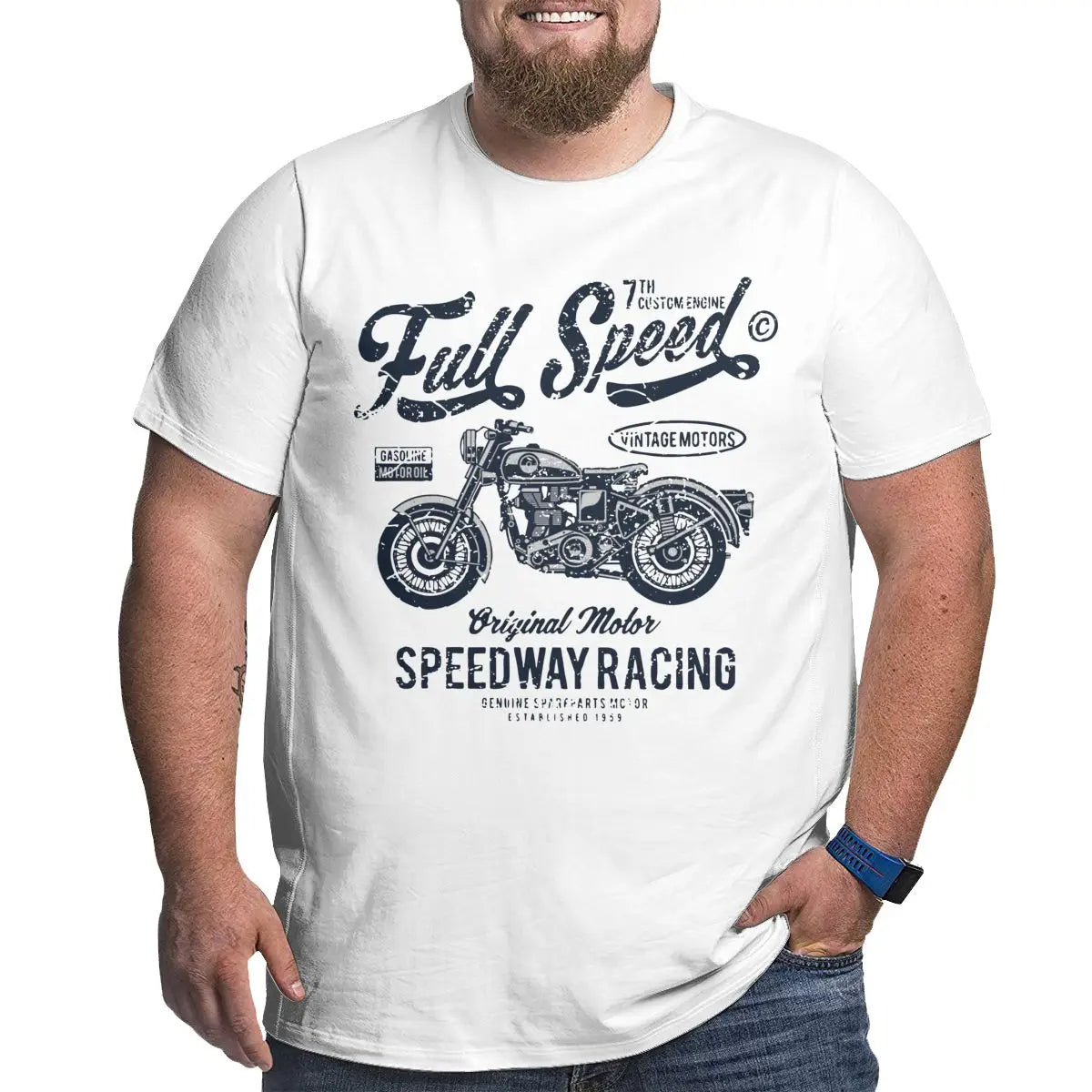 Niek Füll Trottel Motorrad-Top | Plus Größe Vintage-T-Shirt