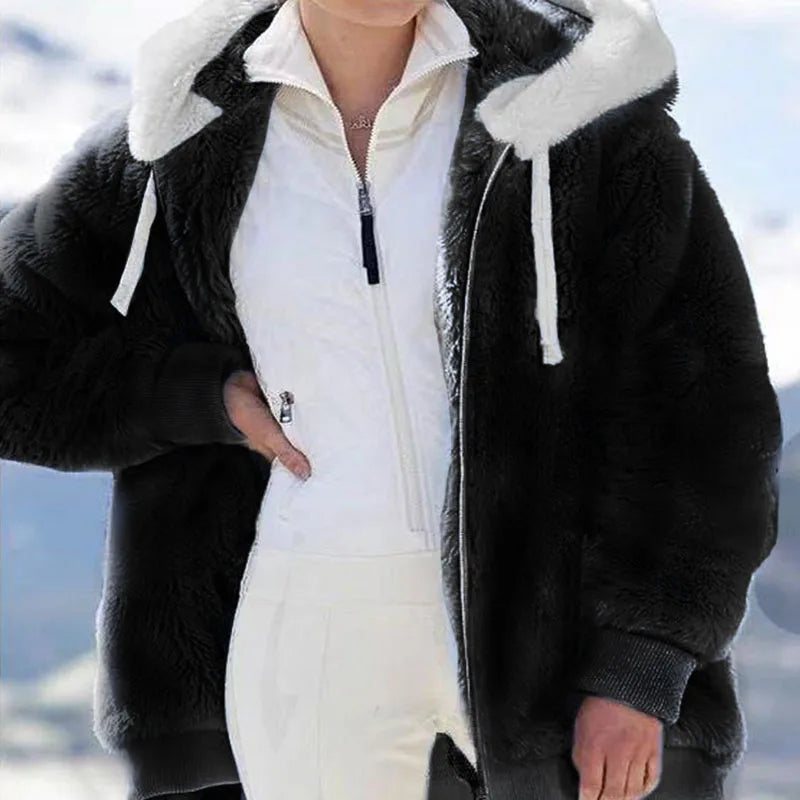 Elena - Übergroße Fleece Plüsch Winterjacke für Frauen