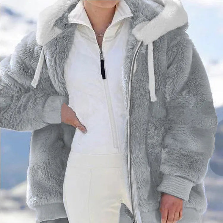 Elena - Übergroße Fleece Plüsch Winterjacke für Frauen