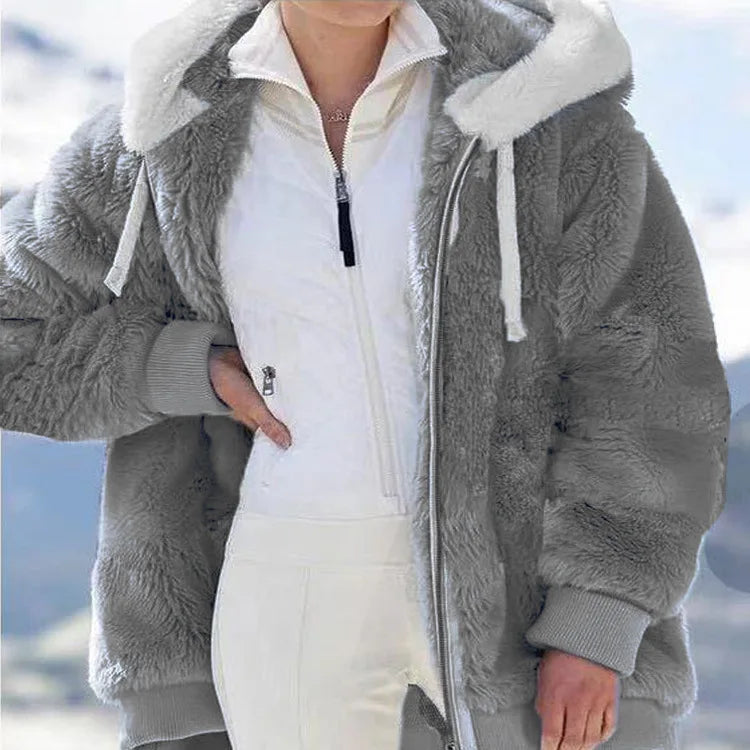 Elena - Übergroße Fleece Plüsch Winterjacke für Frauen