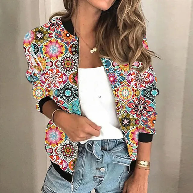Josefa - Bedruckte Jacke mit Reißverschluss