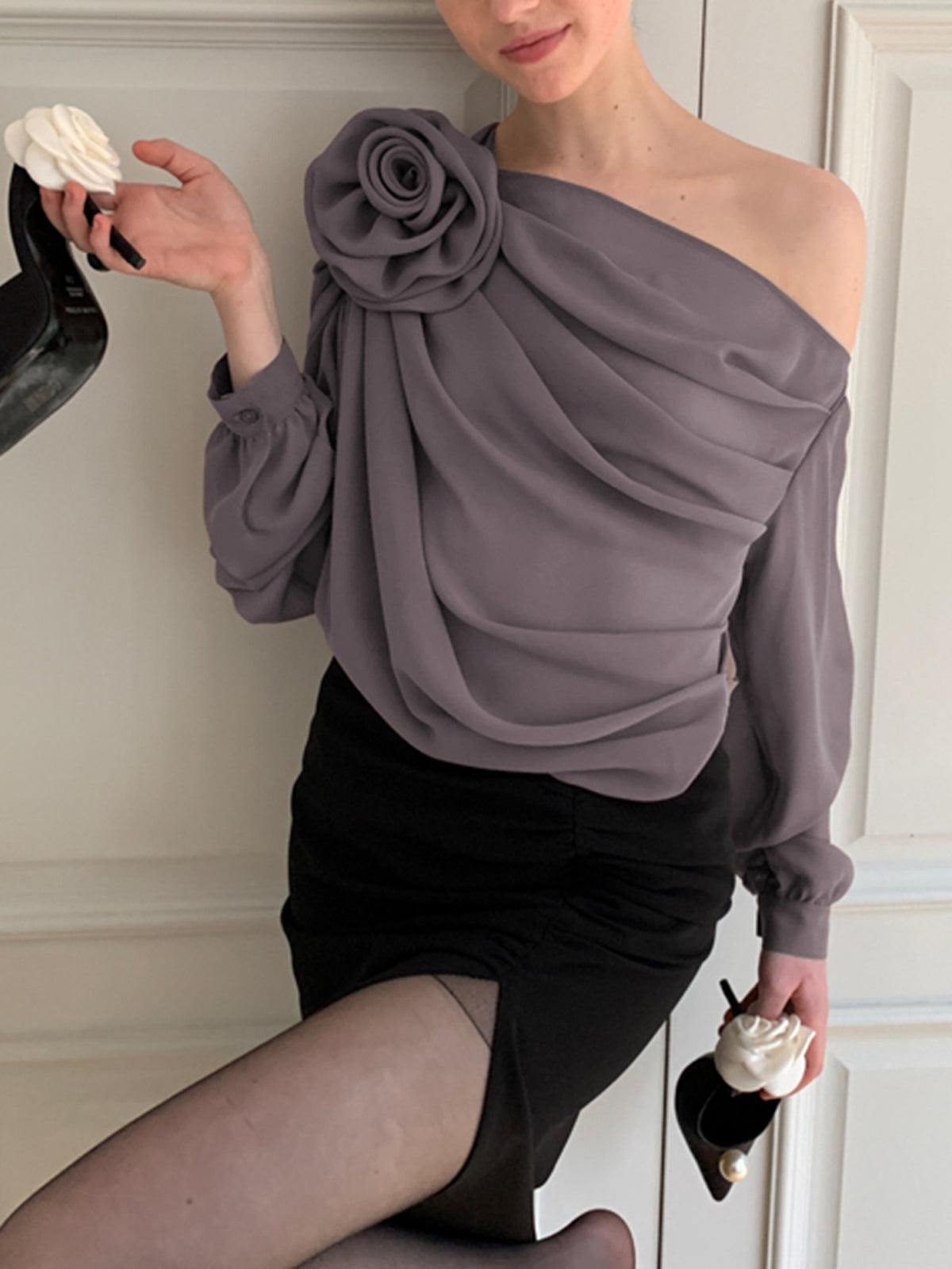 Amalina | Asymmetrische Bluse mit einer Schulter