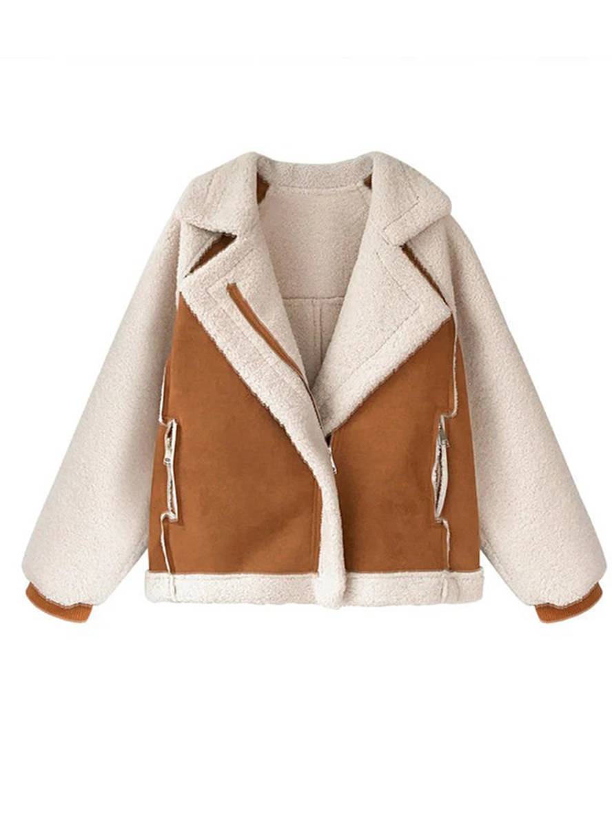 Jolanka | Damen-Teddyjacke aus Wildleder in Übergröße für den Winter