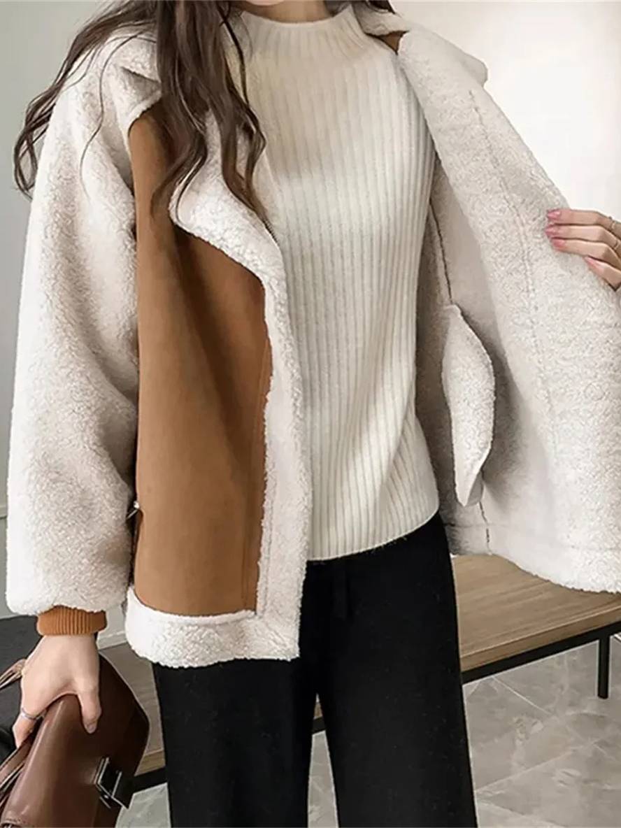 Jolanka | Damen-Teddyjacke aus Wildleder in Übergröße für den Winter