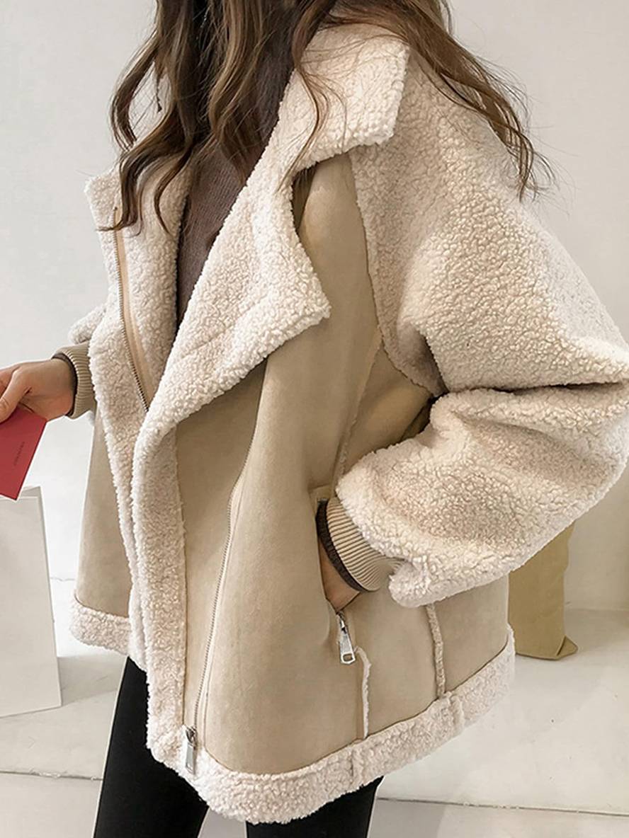 Jolanka | Damen-Teddyjacke aus Wildleder in Übergröße für den Winter