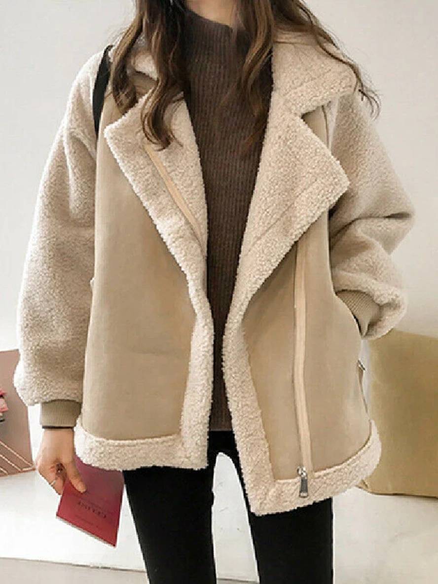 Jolanka | Damen-Teddyjacke aus Wildleder in Übergröße für den Winter