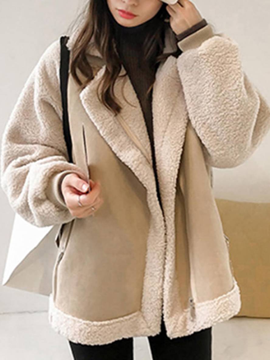 Jolanka | Damen-Teddyjacke aus Wildleder in Übergröße für den Winter