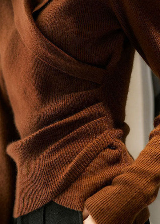 Donna – Stylischer Brauner Langarm-Herbstpullover für Damen