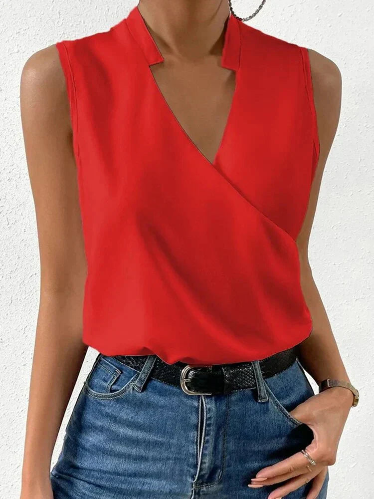 Navia - Stylisches Ärmelloses Damen V-Ausschnitt Top für den Sommer