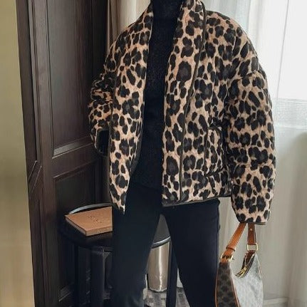 Leina - Luxuriöser Leopard-Look-Mantel für Frauen