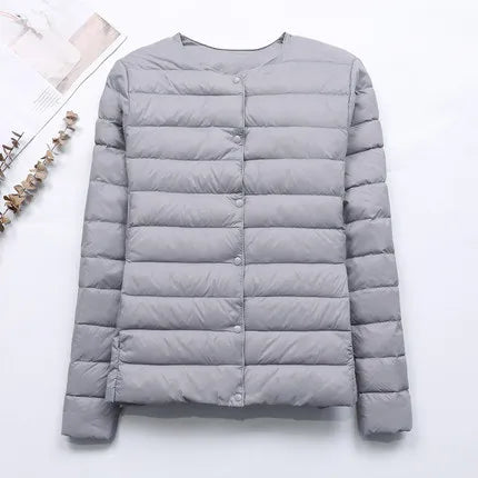 Apolline - Leichte Daunenjacke ohne Kragen Frau Herbst-Winter