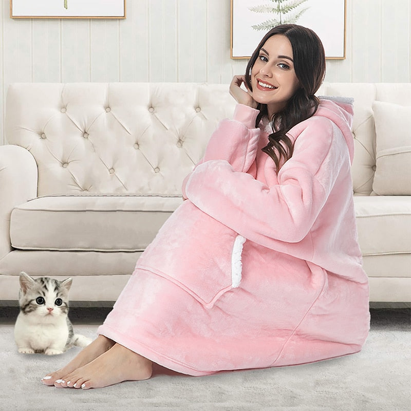 Lorilee | Warme Langärmelig Hoodie Decke Mit Taschen