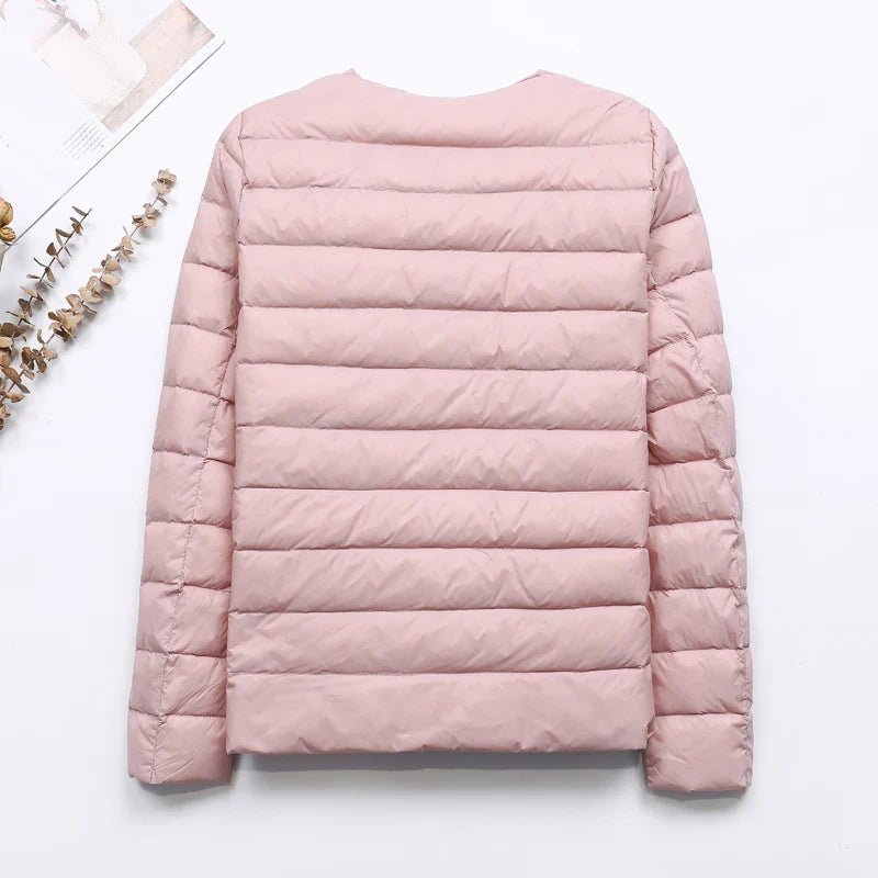 Apolline - Leichte Daunenjacke ohne Kragen Frau Herbst-Winter