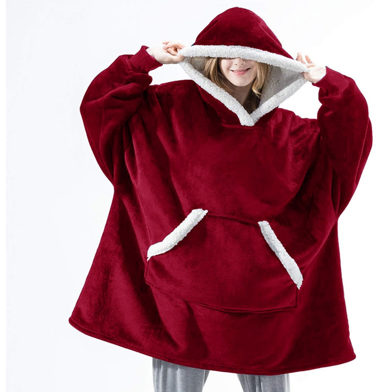 Lorilee | Warme Langärmelig Hoodie Decke Mit Taschen